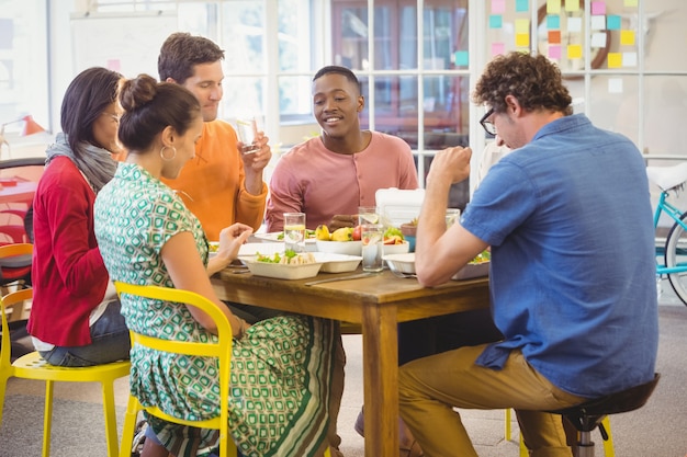 Business people eating together