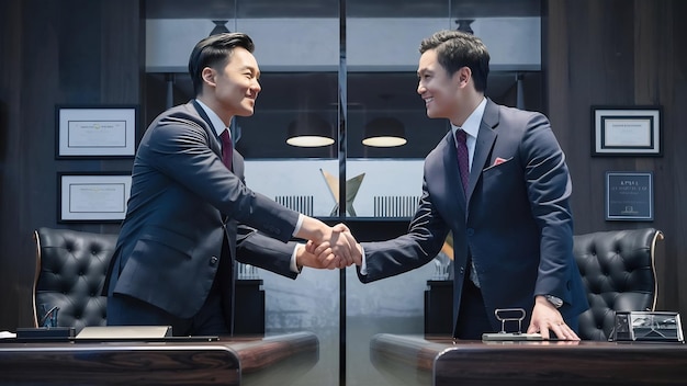 Business people handshake greeting deal at work