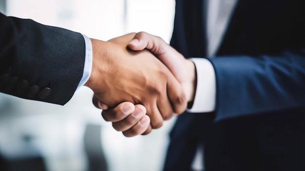 Business people handshake successful corporate partnership