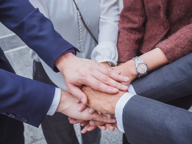 Business people happy to sucessful in job