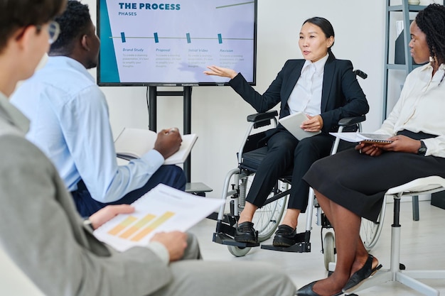 Business people having business presentation at office