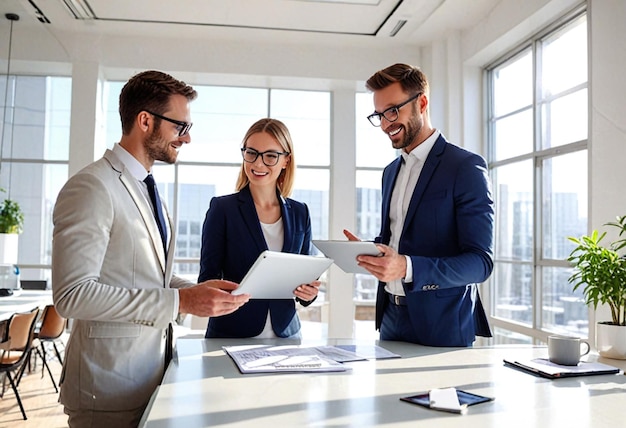 Business people having a disscussion in modern office