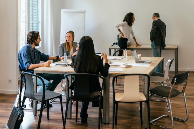 Business people having a team meeting in office