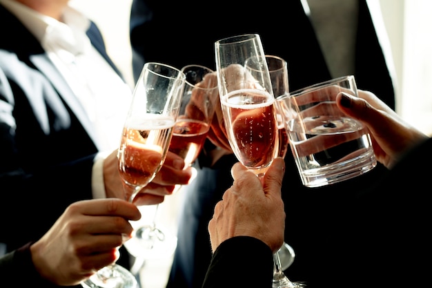 Business people making a toast at an office party