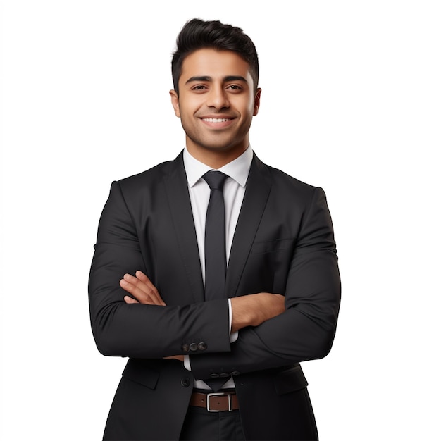 business people and office concept smiling young businessman in black suit