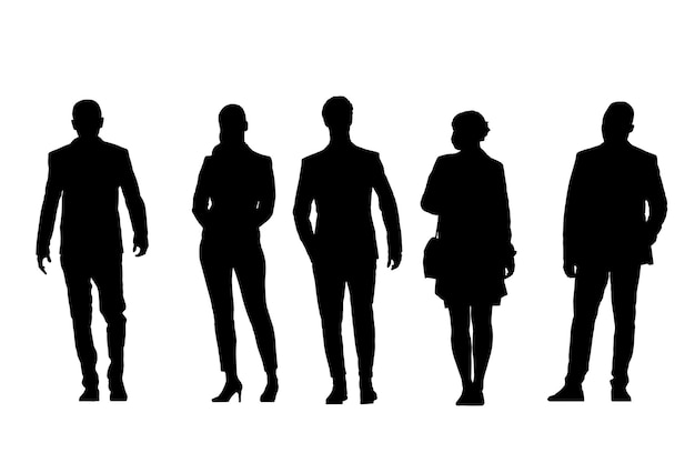 Photo business people set of 3d silhouettes 3d illustration rendering