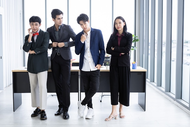 business people with diverse genders (LGBT) workers with in company workers Group of asian business 