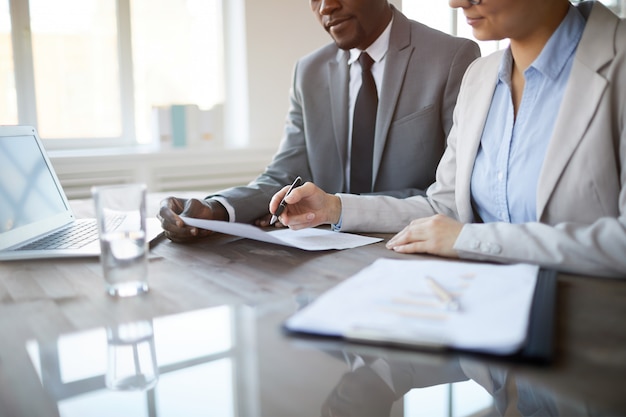 Business People Working Close Up