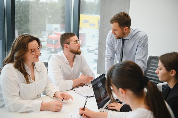 Business people working on project in office