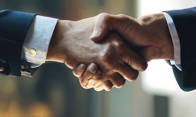 Business Person Handshake Successful Business Deal Partnership Close Up