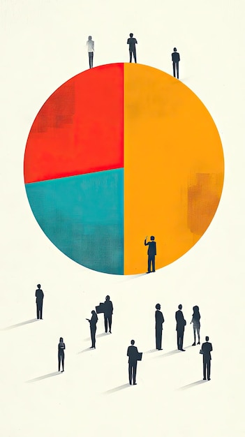 Photo the business pie a visual representation of shared success and individual focus