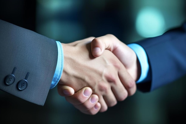 Business professionals sealing the deal with a handshake