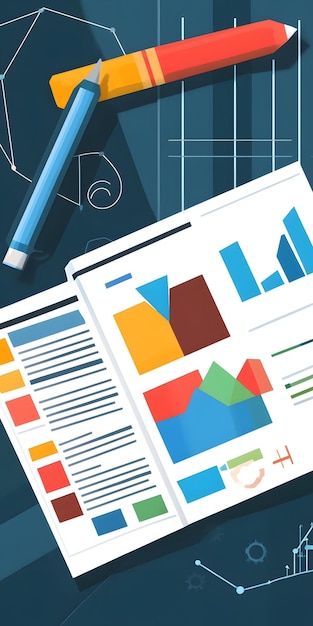 Photo business report data analysis charts presentation