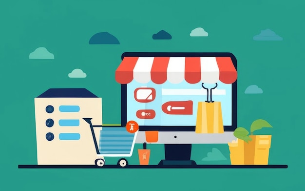 Business shopping online concept