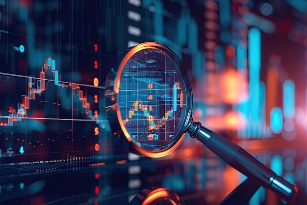 business stock financial finance management on analysis data strategy with graph