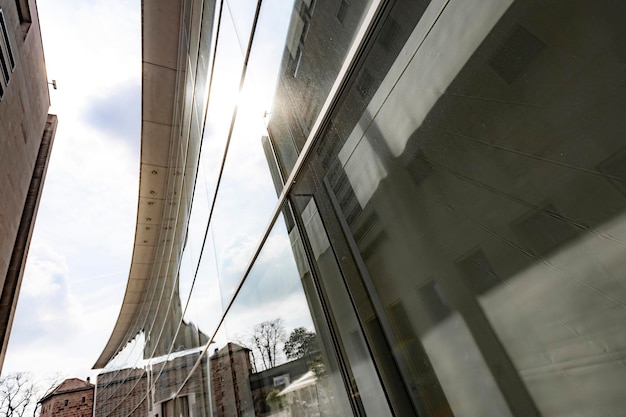 business street exterior with sun rays