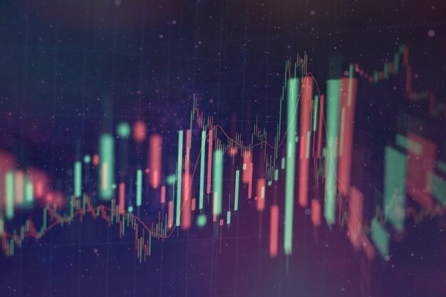 Business success and growth concept.Stock market business graph chart on digital screen.Forex market, Gold market and Crude oil market .