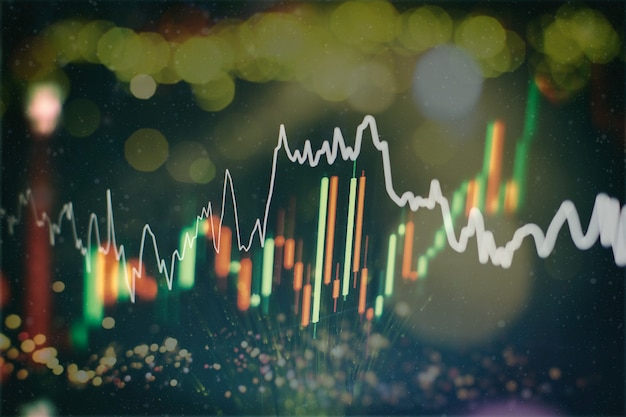 Business success and growth concept.Stock market business graph chart on digital screen.Forex market, Gold market and Crude oil market .