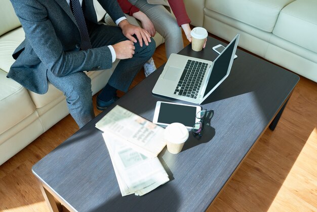 Business Supplies on Coffee Table