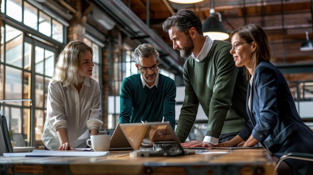 The business team collaborating