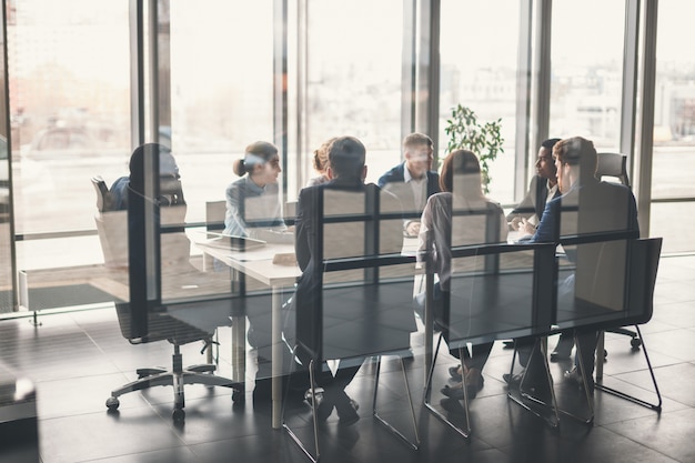 Business team and manager in a meeting