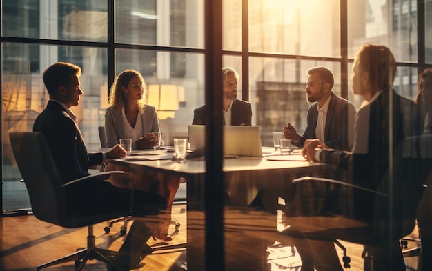 Business team and manager in a meeting