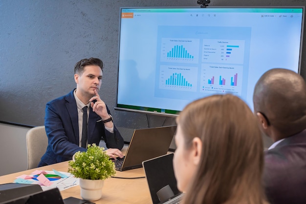 Business team meeting with colleague diversity in office