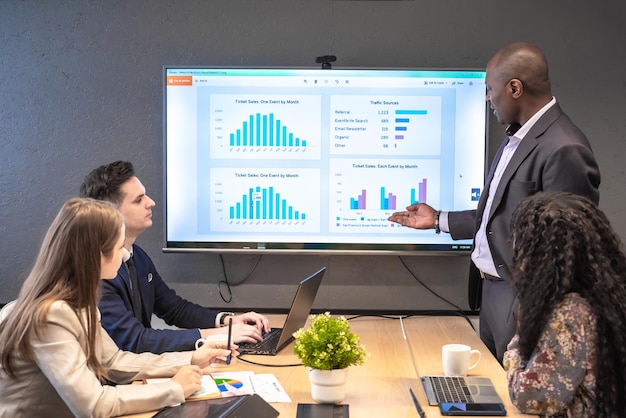 Business team meeting with colleague diversity in office