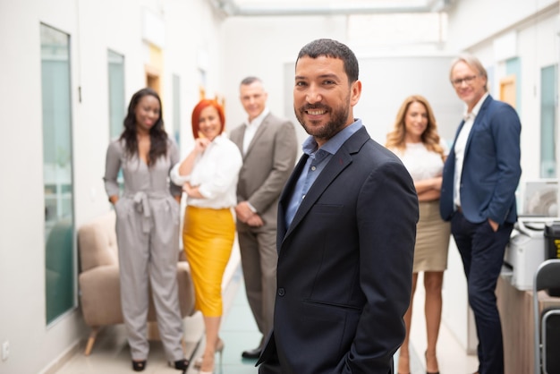 Business team of men and women in an office