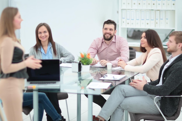 Business team preparing for a business presentation