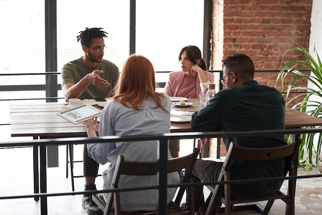 Business team training listening meeting concept