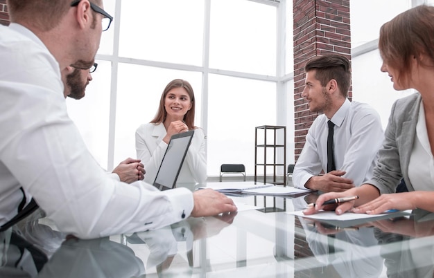 Business team at a workshop in a modern office