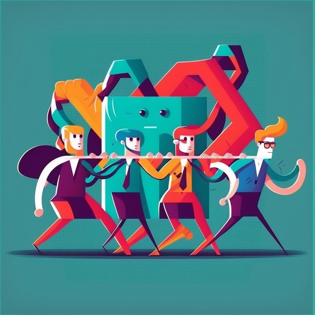 Business Teamwork Illustration created with Generative AI