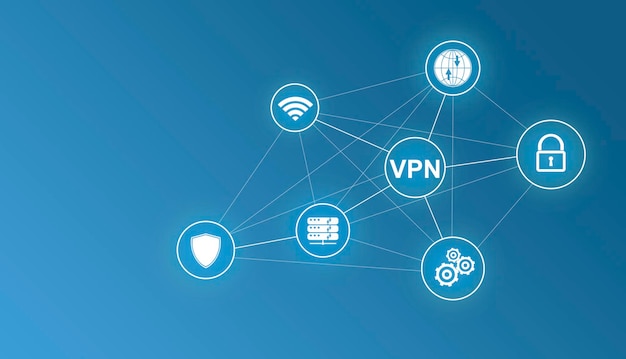 Business Technology Internet and network concept VPN network security internet privacy encryption concept