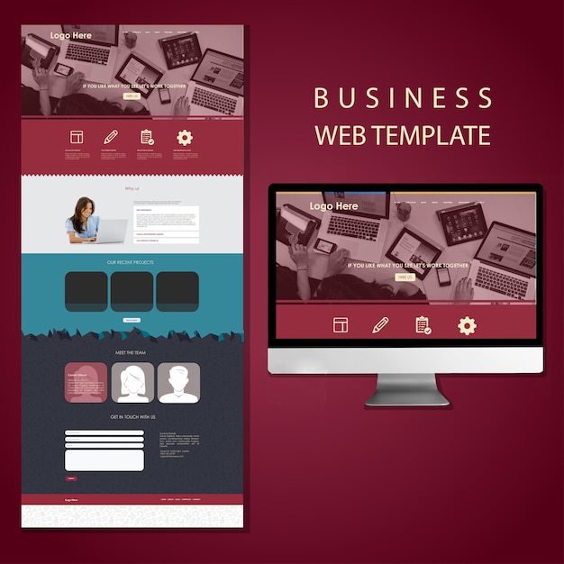 Business website tempate deign free vector