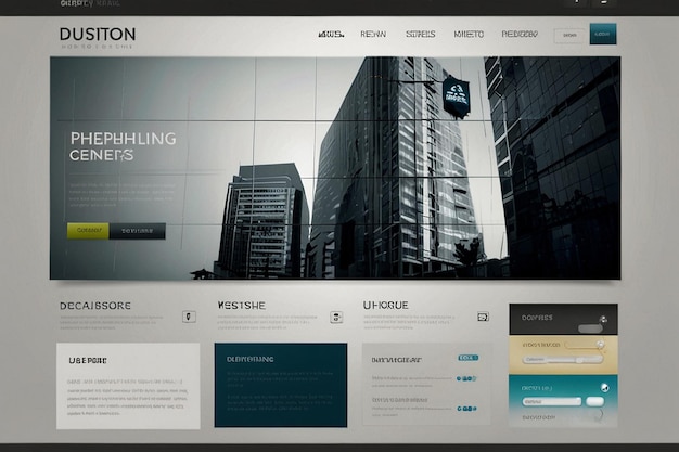 Photo business website template vector eps 10