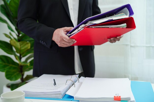 Business woman busy working with documents in office