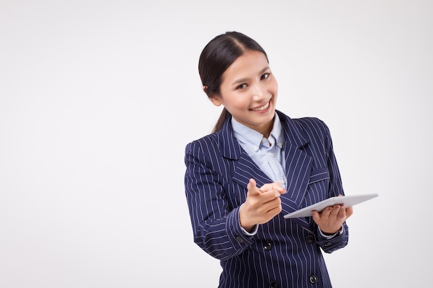 Business woman pointing at you, recruitment concept