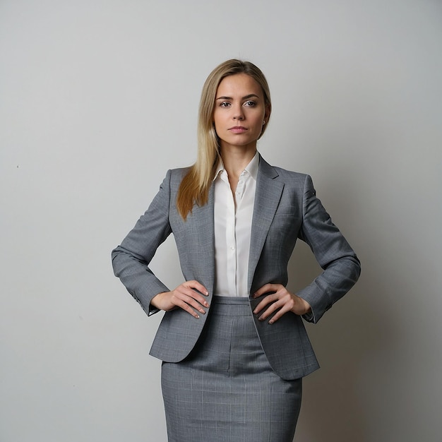 Photo business woman standing in full length