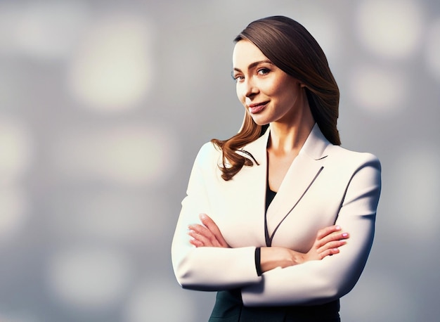 business woman standing with arms crossed