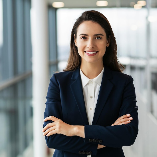 Business Woman stands official casual wear