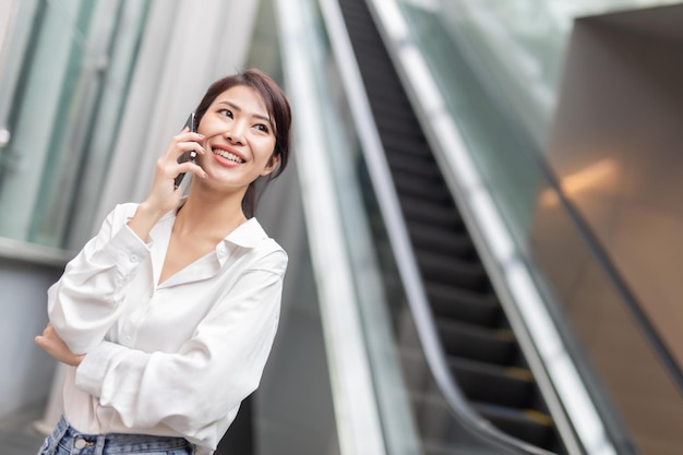 Business Woman Use Smart phone on the street