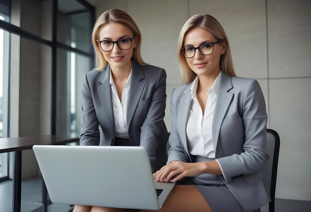 Business Woman using Laptop