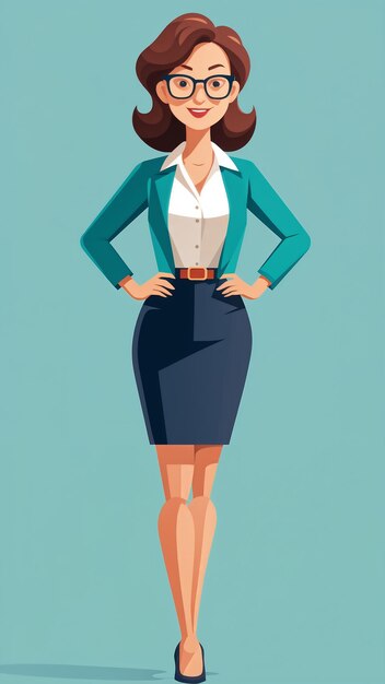 Photo business woman vector illustration in a flat style cartoon character