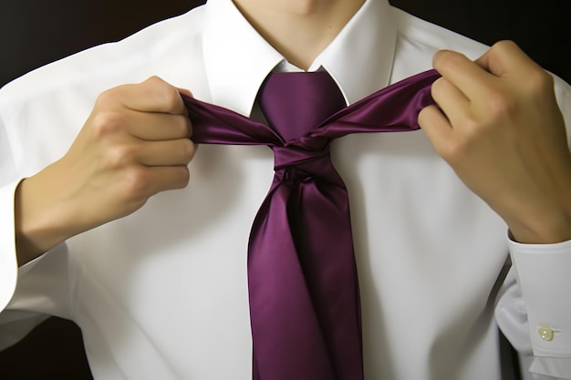 Businessman adjusting his tie Neural network AI generated