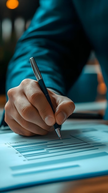 Businessman Analyzing Financial Data Charts and Graphs Photo