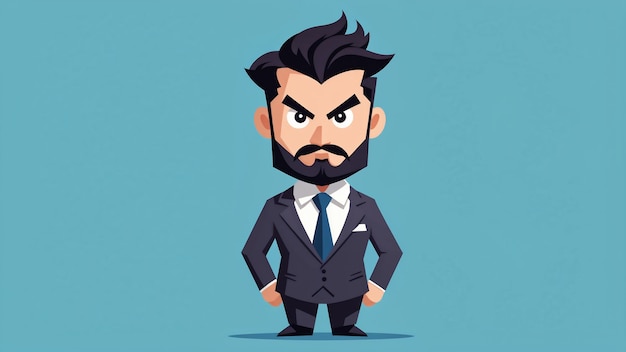 Businessman Cartoon Character Vector Illustration Businessman With Beard And Mustache