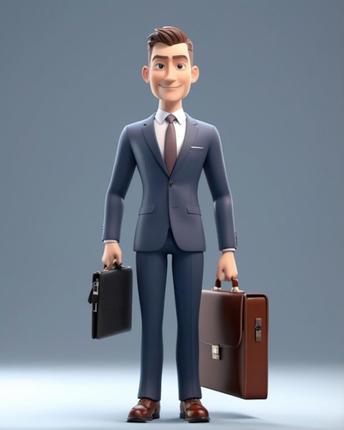 Photo businessman character 3d rendering on isolated background