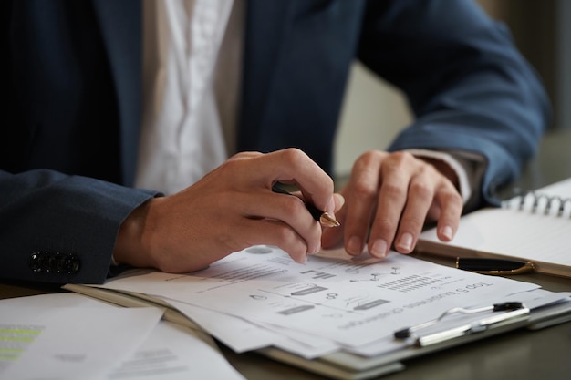 Businessman Checking Report