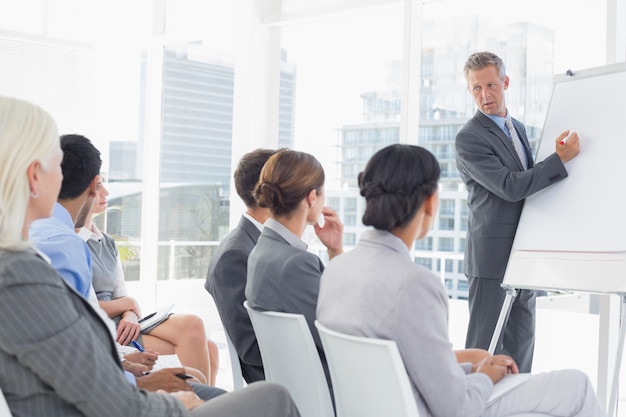 Businessman doing speech during meeting 